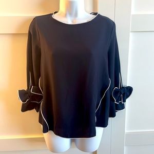 Zara navy white tunic / sleeve bow detail / Small